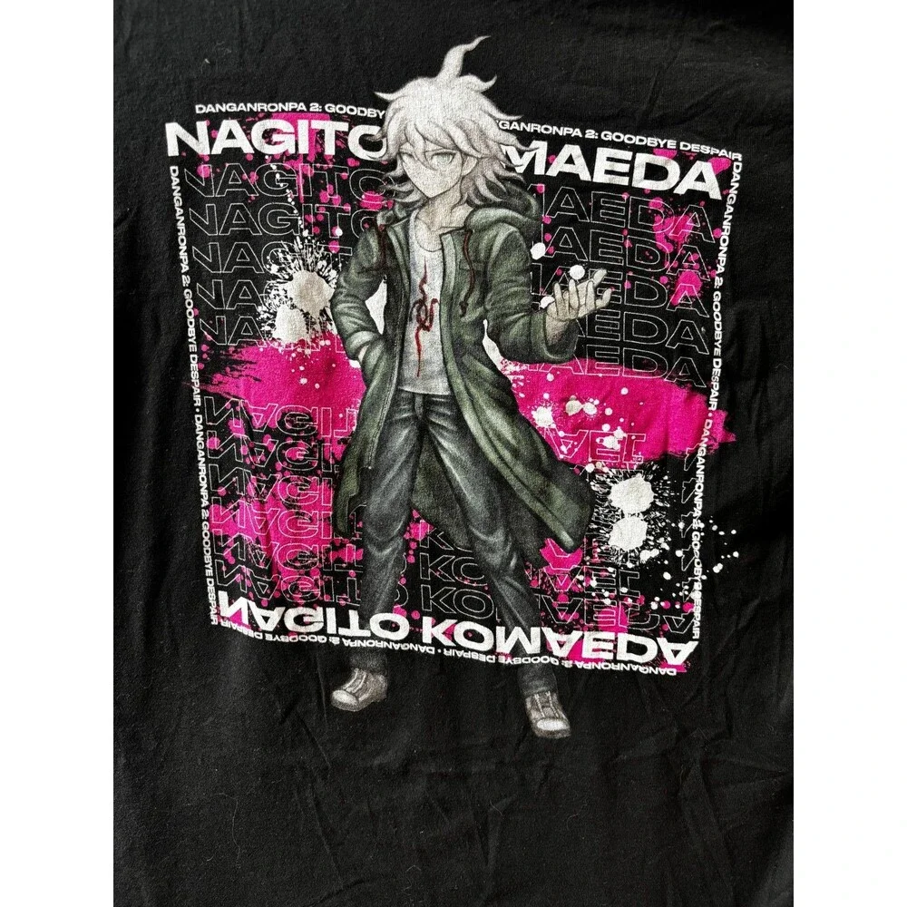Danganronpa Nagito Komaeda Graphic T Shirt Black Anime Manga GoodSmile Men’s L